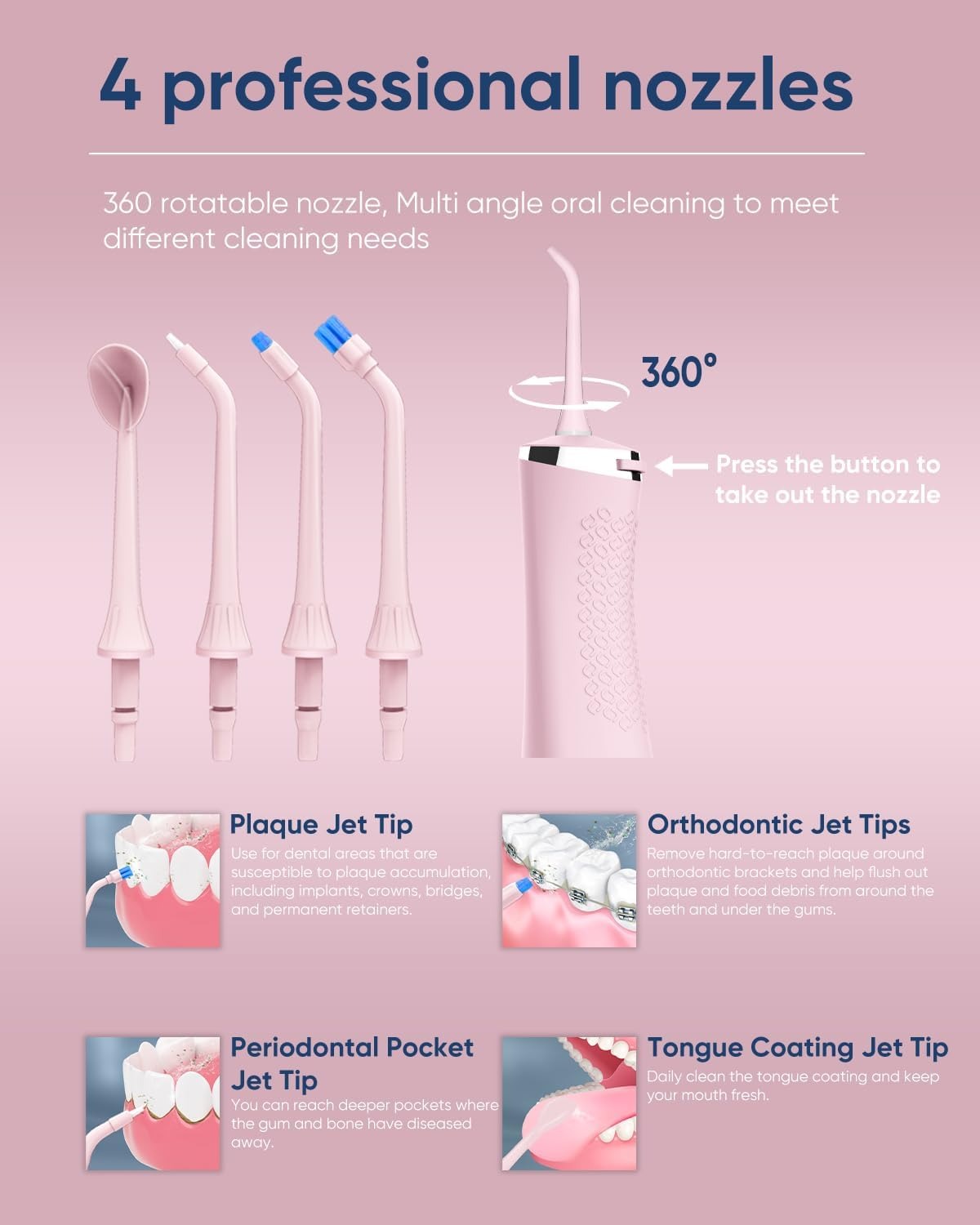 MySmile LP211 irrigador dental (Rosa)