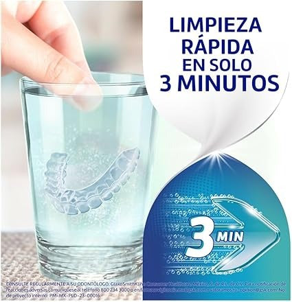 Corega Tabs 3 Minutos, Limpiador de Prótesis Dentales, 30 Tabletas Efervescentes